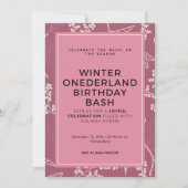 Winter ONEderland Verjaardagsfeest aangepast Kaart (Voorkant)