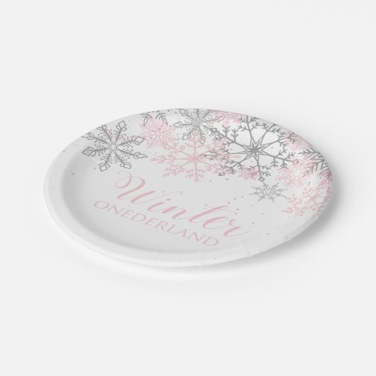 Winter ONEderland verjaardagsfeest bord (Gekanteld)