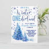Winter ONEderland Verjaardagsfeest Kaart (Staand voorkant)
