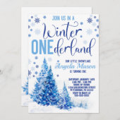 Winter ONEderland Verjaardagsfeest Kaart (Voorkant / Achterkant)
