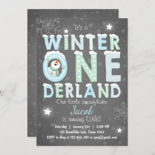 Winter Onederland verjaardagsfeest nodigt Boy Blue Kaart
