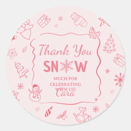 Winter Onederland Verjaardagsfeest Sticker (Voorkant)