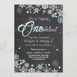 Winter Onederland verjaardagsfeest uitnodiging Bla