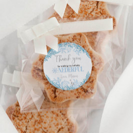 Winter Onederland Verjaardagsfeestje Dank u Labels