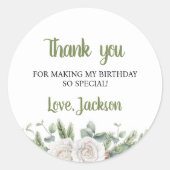 Winter Onederland Verjaardagsfeestje Dank u Labels (Voorkant)