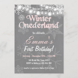 Winter Onederland verjaardagsfeestje Kaart