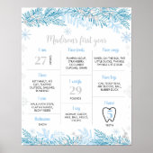 Winter Onederland Verjaardagsfeestje Milestone Pos Poster (Voorkant)