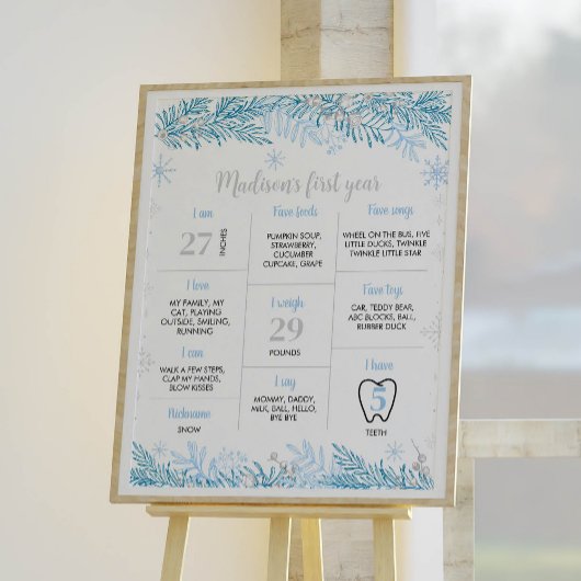 Winter Onederland Verjaardagsfeestje Milestone Pos Poster