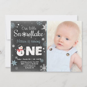 Winter Onederland verjaardagsfeestje sneeuwman Bla Kaart