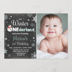 Winter Onederland verjaardagsfeestje sneeuwman Min Kaart