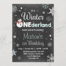 Winter Onederland verjaardagsfeestje sneeuwman Min