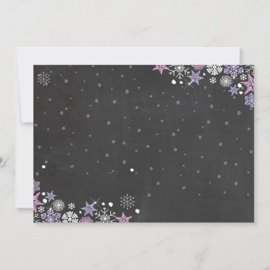 Winter Onederland verjaardagsfeestje uitnodigen Me Kaart (Achterkant)