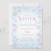 Winter Onederland Verjaardagsfeestje Uitnodiging (Voorkant)