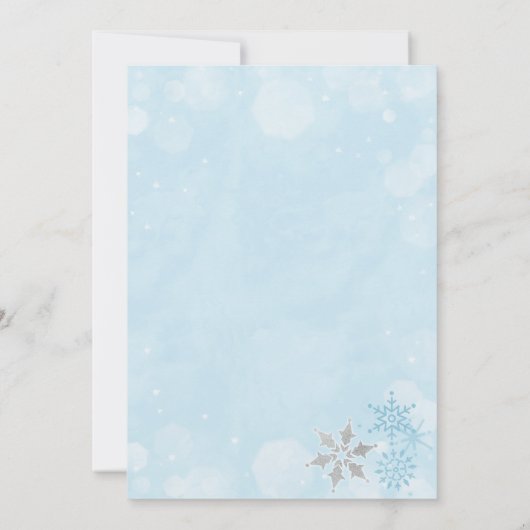 Winter Onederland Verjaardagsfeestje Uitnodiging (Achterkant)