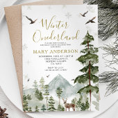 Winter onederland verjaardagsfeestje Woodland Fore Kaart