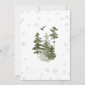 Winter onederland verjaardagsfeestje Woodland Fore Kaart (Achterkant)