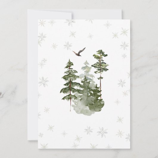 Winter onederland verjaardagsfeestje Woodland Fore Kaart (Achterkant)