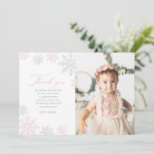 Winter Onederland Verjaardagsfoto Bedankkaart Kaart (Staand voorkant)