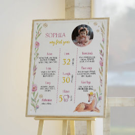 Winter Onederland Verjaardagsfoto Mijlpaal Poster