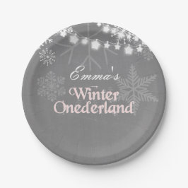 Winter onederland Verjaardagspapier Borden Sneeuwv Papieren Bordje