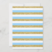 Winter ONEderland verjaardagsuitnodiging blauw gou Kaart (Achterkant)