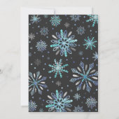 Winter ONEderland verjaardagsuitnodiging blauw zil Kaart (Achterkant)