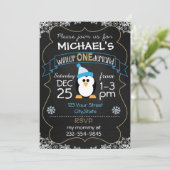 Winter Onederland verjaardagsuitnodiging jongen 1e Kaart (Staand voorkant)