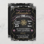 Winter Onederland verjaardagsuitnodiging Kaart (Voorkant / Achterkant)