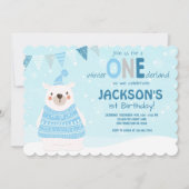 Winter ONEderland verjaardagsuitnodiging Kaart (Voorkant)