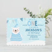 Winter ONEderland verjaardagsuitnodiging Kaart (Staand voorkant)