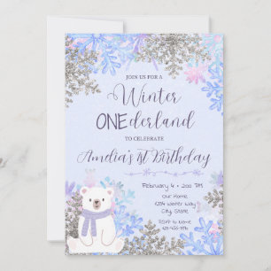 Winter Onederland Verjaardagsuitnodiging Kaart
