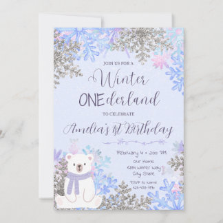 Winter Onederland Verjaardagsuitnodiging Kaart