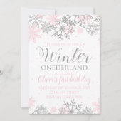 Winter ONEderland verjaardagsuitnodiging Kaart (Voorkant)