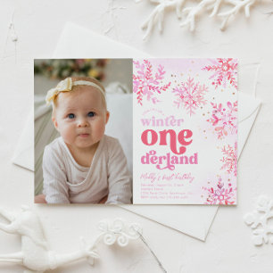 Winter Onederland verjaardagsuitnodiging Kaart
