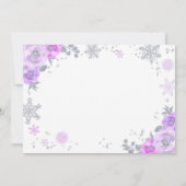 Winter ONEderland Verjaardagsuitnodiging Lila Zilv Kaart (Achterkant)