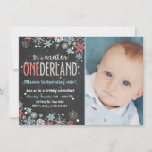 Winter Onederland verjaarfeest nodigt Jongen uit Kaart (Voorkant)