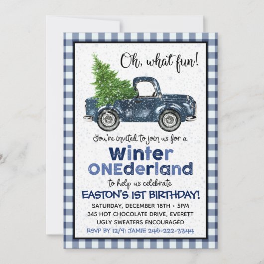 Winter Onederland | Vrachtwagen Kaart (Voorkant)
