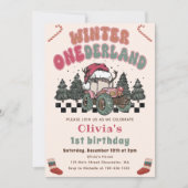 Winter ONEderland Vrachtwagen Kerst 1e Verjaardag Kaart (Voorkant)