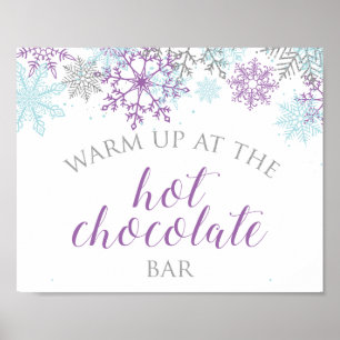 Winter Onederland Warme Chocolade Bar Paars Poster