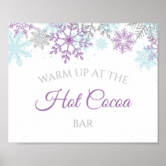Winter Onederland Warme Chocolade Paarse Poster (Voorkant)