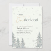Winter Onederland Watercolor First Birthday Party Kaart (Voorkant)