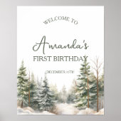 Winter Onederland Welkomstbord Poster (Voorkant)