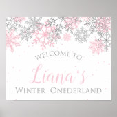 Winter Onederland Welkomstteken Poster (Voorkant)