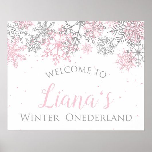 Winter Onederland Welkomstteken Poster (Voorkant)