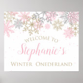 Winter Onederland Welkomstteken Poster (Voorkant)