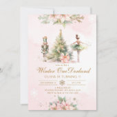 Winter Onederland Whimsical 1e verjaardag Kaart (Voorkant)