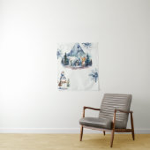 Winter Onederland Whimsical Woodland 1e verjaardag Wandkleed (In situ)