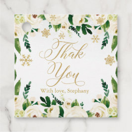 Winter Onederland White Flowers sneeuwvlokken  Bedankjes Labels
