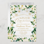 Winter Onederland Witte Bloemen sneeuwvlokken Kaart (Voorkant / Achterkant)