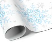 Winter ONEderland Wonderland Blue Silver Snowflake Cadeaupapier (Rol Hoek)